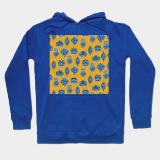 Blue and Gold Christmas Bubbles Hoodie
